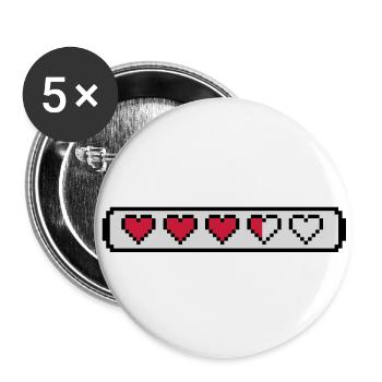 Gaming - Buttons small 1''/25 mm (5-pack) - white - Front