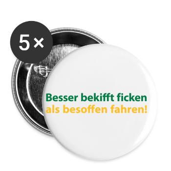 Stoned mieux que de conduire ivre baise! - Lot de 5 petits badges (25 mm) - blanc - Devant