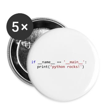 Python rocks - Buttons klein 25 mm (5er Pack) - Weiß - Vorne