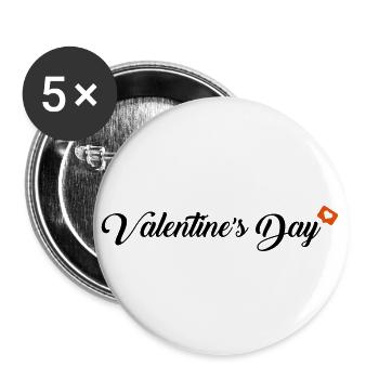 Valentine s Day - Buttons small 1''/25 mm (5-pack) - white - Front
