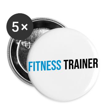 préparateur physique vert noir - Lot de 5 petits badges (25 mm) - blanc - Devant