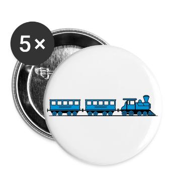 Train wagons locomotive de chemin de fer vapeur - Lot de 5 petits badges (25 mm) - blanc - Devant