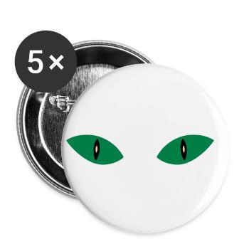★ Design colors changeable ★ Two cat eyes - Buttons small 1''/25 mm (5-pack) - white - Front