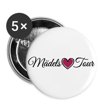 Mädels Tour Herz liebe - Buttons klein 25 mm (5er Pack) - Weiß - Vorne