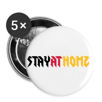 Stay at home! - Buttons klein 25 mm (5er Pack) - Weiß - Vorne