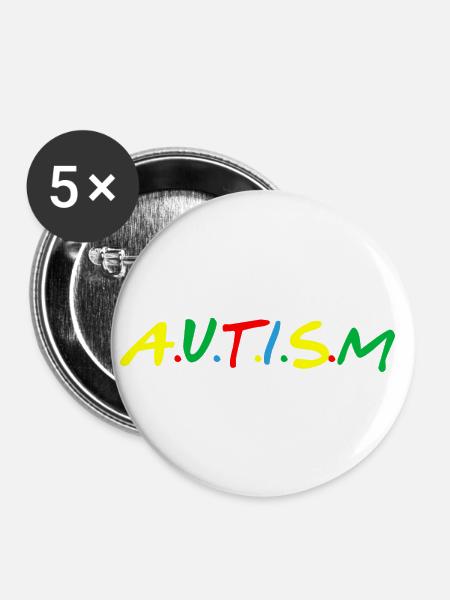 Autism - Buttons klein 25 mm (5er Pack) - Weiß