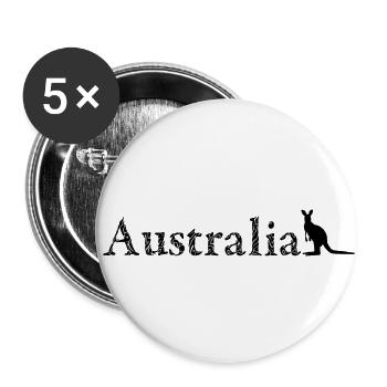 Australia - Kangaroo - Buttons klein 25 mm (5er Pack) - Weiß - Vorne