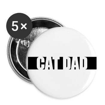 Cat Dad Streifen Design - Buttons klein 25 mm (5er Pack) - Weiß - Vorne