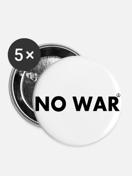 No war - Buttons klein 25 mm (5er Pack) - Weiß