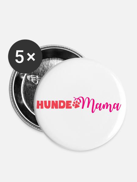 hunde mama - Buttons klein 25 mm (5er Pack) - Weiß