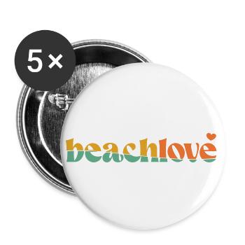 Beachlove <3 - Lot de 5 petits badges (25 mm) - blanc - Devant