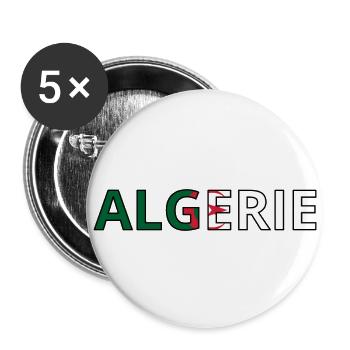 Drapeau Algérie - Lot de 5 petits badges (25 mm) - blanc - Devant