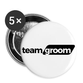Équipe Groom - Lot de 5 petits badges (25 mm) - blanc - Devant