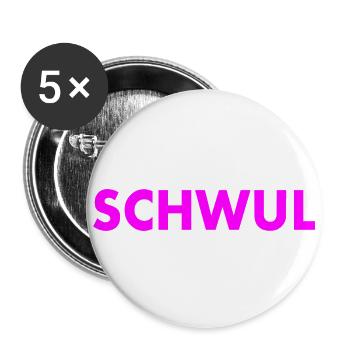 Gay - Lot de 5 petits badges (25 mm) - blanc - Devant