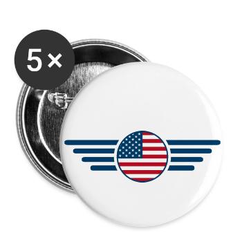 I Love United States, Elegance Style Design T-Shirt - Buttons small 1''/25 mm (5-pack) - white - Front
