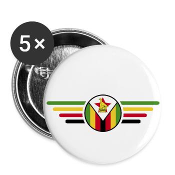 J’aime le Zimbabwe, T-shirt design de style élégance - Lot de 5 petits badges (25 mm) - blanc - Devant