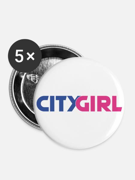 New city girl logo - Buttons small 1''/25 mm (5-pack) - white