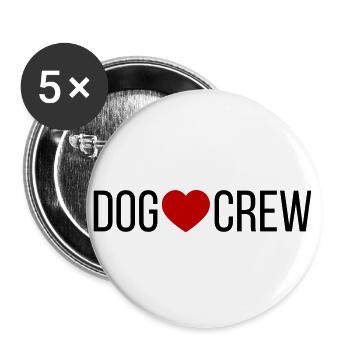 Dog Crew Herz - Buttons klein 25 mm (5er Pack) - Weiß - Vorne