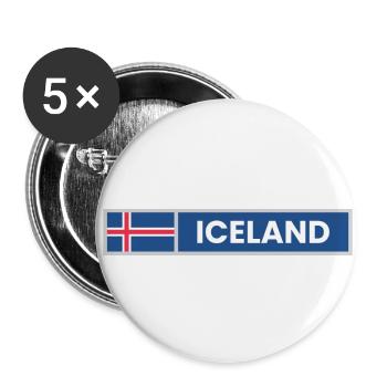 Iceland National Flag - Buttons small 1''/25 mm (5-pack) - white - Front