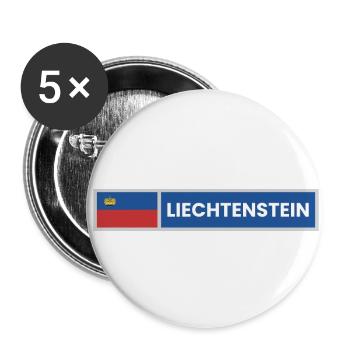 Liechtenstein National Flag - Buttons small 1''/25 mm (5-pack) - white - Front