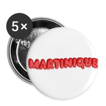 Vacances Martinique - Lot de 5 petits badges (25 mm) - blanc - Devant