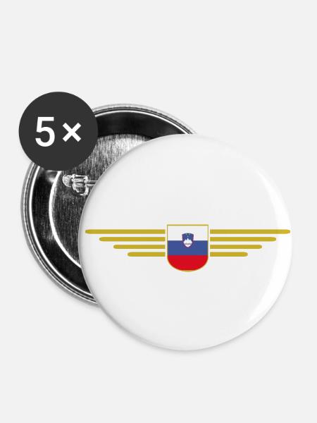 Stylisches Slowenien Design - Buttons klein 25 mm (5er Pack) - Weiß