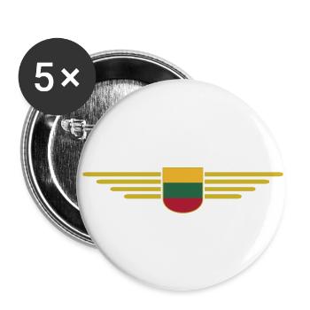 Lithuania T-Shirt – Pride and Style - Buttons small 1''/25 mm (5-pack) - white - Front