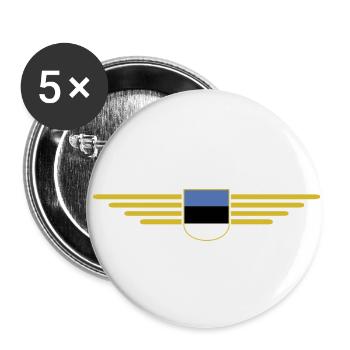T-shirt de l’Estonie – Pour les vrais fans - Lot de 5 petits badges (25 mm) - blanc - Devant