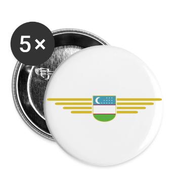 Usbekistan T-Shirt – Stolz und Kultur - Buttons klein 25 mm (5er Pack) - Weiß - Vorne