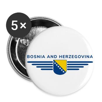 Bosnia & Herzegovina T-Shirt - Buttons small 1''/25 mm (5-pack) - white - Front