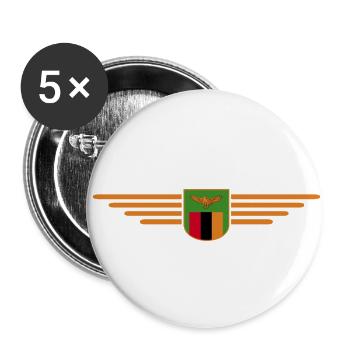 Sambia T-Shirt für Afrika Fans - Buttons klein 25 mm (5er Pack) - Weiß - Vorne