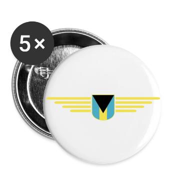 Bahamas fans: Tropical design - Buttons small 1''/25 mm (5-pack) - white - Front