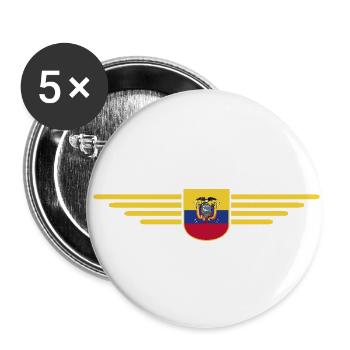 Ecuador Fans T-Shirt Design - Buttons small 1''/25 mm (5-pack) - white - Front