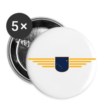 Alaska Fan T-Shirt – USA-Style - Buttons klein 25 mm (5er Pack) - Weiß - Vorne