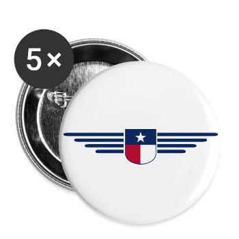 Texas Fan T-Shirt – Lone Star Style - Buttons klein 25 mm (5er Pack) - Weiß - Vorne