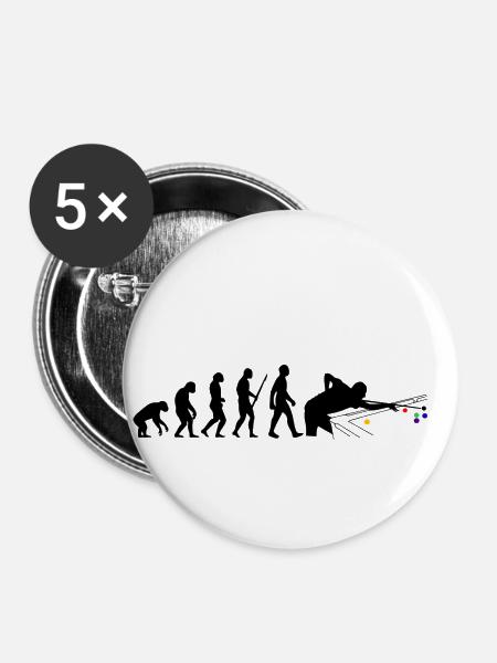 Snooker - Buttons klein 25 mm (5er Pack) - Weiß