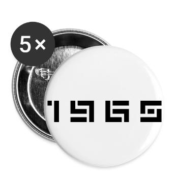 Année de naissance Anniversaire Né en - Fabriqué en 1965 - Lot de 5 petits badges (25 mm) - blanc - Devant