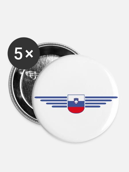 Stylisches Slowenien Design - Buttons klein 25 mm (5er Pack) - Weiß