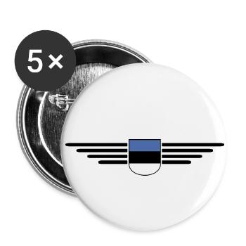 T-shirt de l’Estonie – Pour les vrais fans - Lot de 5 petits badges (25 mm) - blanc - Devant