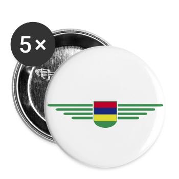 Mauritius T-Shirt – Island Fans & Lovers - Buttons small 1''/25 mm (5-pack) - white - Front