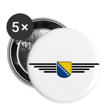 Bosnia & Herzegovina T-Shirt - Buttons small 1''/25 mm (5-pack) - white - Front