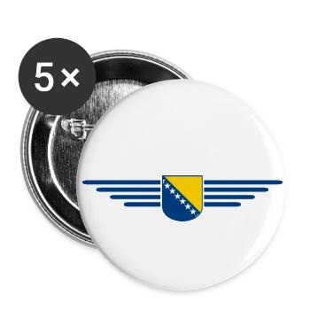 Bosnia & Herzegovina T-Shirt - Buttons small 1''/25 mm (5-pack) - white - Front