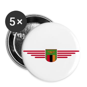 Zambia T-Shirt for Africa Fans - Buttons small 1''/25 mm (5-pack) - white - Front