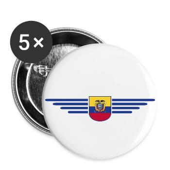 Ecuador Fans T-Shirt Design - Buttons small 1''/25 mm (5-pack) - white - Front