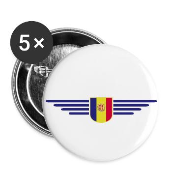 Andorra Fans T-Shirt Design - Buttons small 1''/25 mm (5-pack) - white - Front