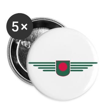 Bangladesh Design – Pride & Culture - Buttons small 1''/25 mm (5-pack) - white - Front
