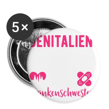 Krankenschwester - Buttons klein 25 mm (5er Pack) - Weiß - Vorne