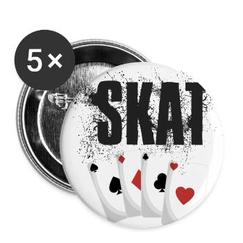 Skat - Buttons klein 25 mm (5er Pack) - Weiß - Vorne