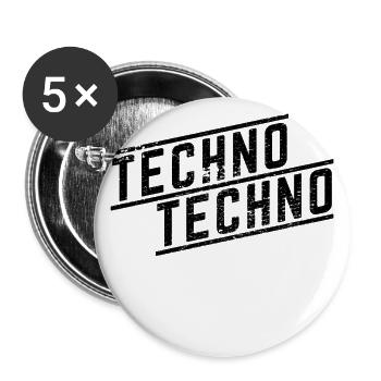Techno Techno - Buttons small 1''/25 mm (5-pack) - white - Front