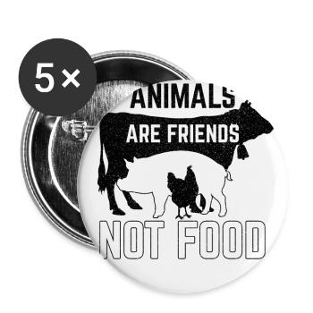 animaux - Lot de 5 petits badges (25 mm) - blanc - Devant